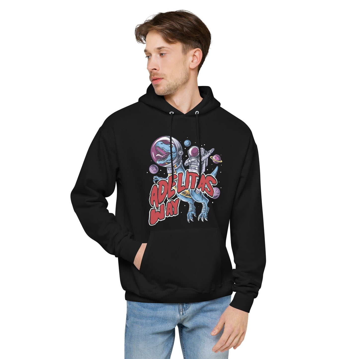 Space Rex Unisex fleece hoodie